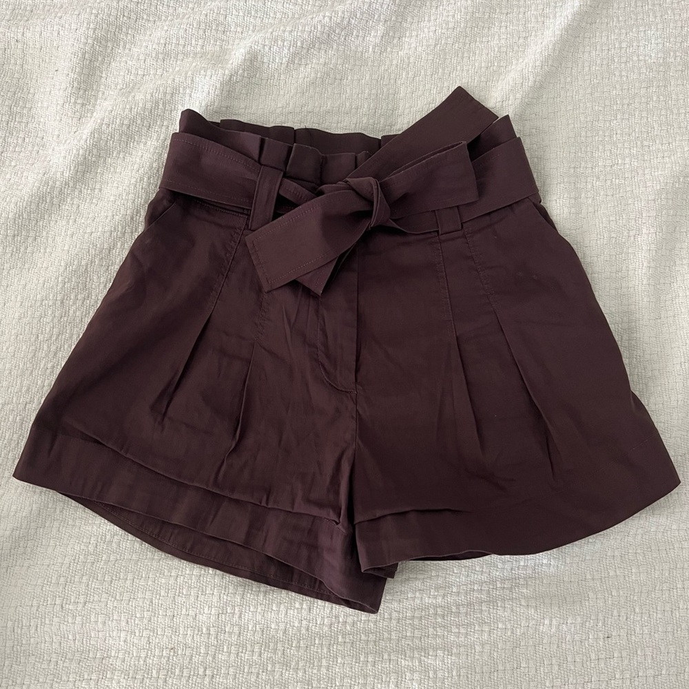ALC brown linen shorts 00